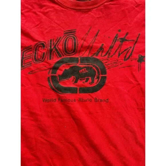 Ecko Unltd Shirt Youth 7 Red Classic Rhino Brand Streetwear Skater Pullover Boys - Picture 2 of 7